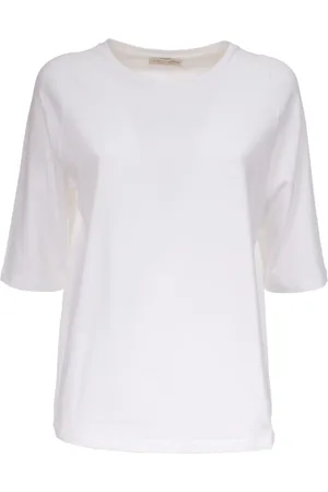 LE TRICOT PERUGIA Tops, Dames, Wit, S, Katoen, Katoenen T-shirt 3/4 Mouw Regular Fit