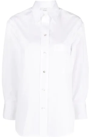Vince Blouses & Shirts, Dames, Wit, M, Katoen, Long Sleeve Tops