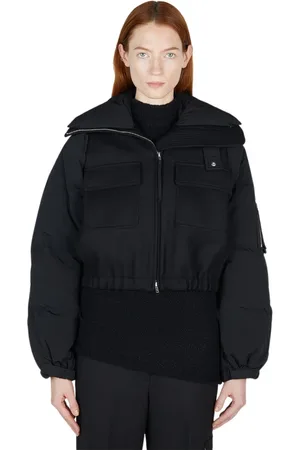 Helmut Lang Jassen, Dames, Zwart, L, Wol, Wollen Bomberjack
