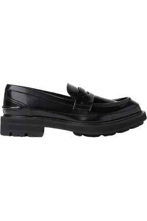 Alexander McQueen Schoenen, Heren, Zwart, 43 EU, Leer, Leren Tread Loafers