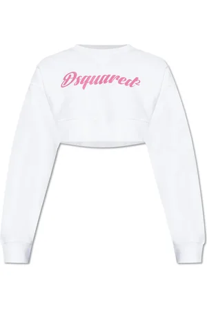 Dsquared2 Sweatshirts & Hoodies, Dames, Wit, L, Katoen, Sweatshirt met Logo
