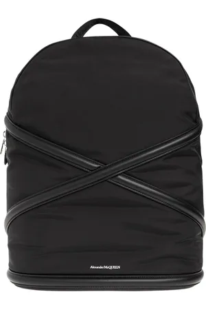 Alexander McQueen Tassen, Heren, Zwart, ONE Size, Leer, Rugzak met logo