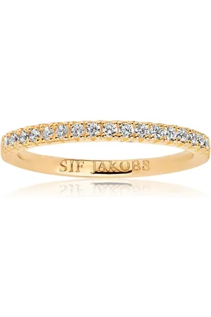 Sif Jakobs Accessoires, Dames, Geel, 54 MM, Vergulde Zilveren Ring met Zirkonia