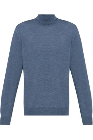 Etro Truien, Heren, Blauw, S, Wol, Wollen coltrui