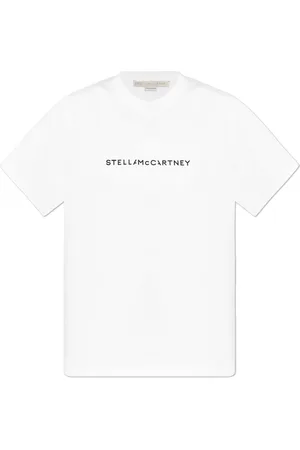 Stella McCartney Tops, Dames, Wit, S, Katoen, T-shirt met Logo