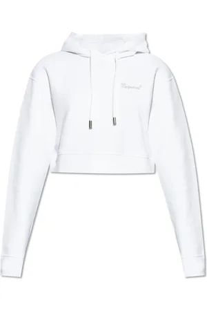 Dsquared2 Sweatshirts & Hoodies, Dames, Wit, L, Katoen, Sweatshirt met Logo
