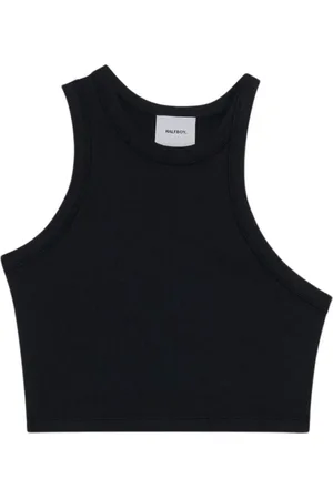 Halfboy Tops, Dames, Zwart, L, Katoen, Asymmetrische Tank Top Crop Zwart