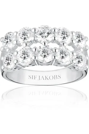 Sif Jakobs Accessoires, Dames, Grijs, 60 MM, Elegante Belluno Due Ring met Zirkonia