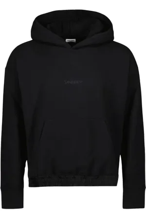 Saint Laurent Sweatshirts & Hoodies, Heren, Zwart, M, Katoen, Logo Hoodie