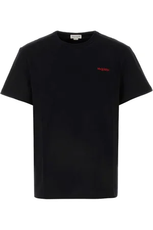 Alexander McQueen Tops, Heren, Zwart, L, Katoen, Stijlvol Zwart Katoenen T-shirt