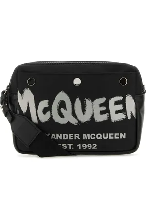 Alexander McQueen Tassen, Heren, Zwart, ONE Size, Graffiti Crossbody Tas
