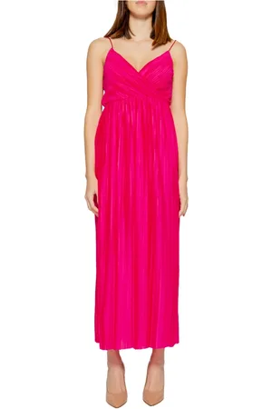 ONLY Kleedjes, Dames, Roze, M, Polyester, Maxi Wrap Jurk voor Vrouwen
