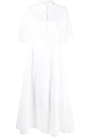 Jil Sander Tops, Dames, Wit, XS, Katoen, Katoenen overhemdjurk met lange mouwen