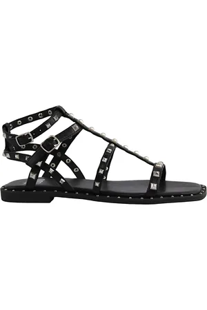 Bibi Lou Schoenen, Dames, Zwart, 37 EU, Leer, Zwarte Stud Sandaal