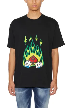 JUST DON Tops, Heren, Zwart, XL, Katoen, Katoenen Ronde hals T-shirt