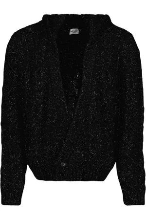 Saint Laurent Truien, Heren, Zwart, S, Wol, Lurex Cardigan
