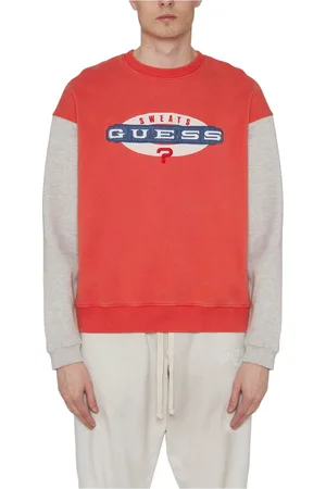 Guess Sweatshirts & Hoodies, Heren, Rood, L, Katoen, Vintage Logo Katoenen Sweatshirt