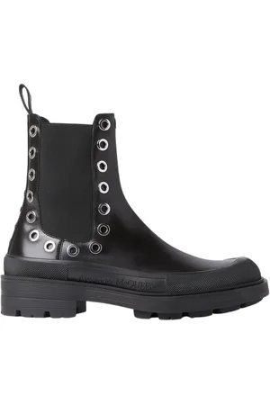 Alexander McQueen Schoenen, Heren, Zwart, 41 EU, Leer, Oogje Laarzen