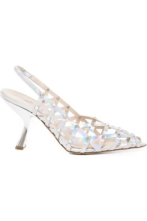 ALCHIMIA Schoenen, Dames, , 40 EU, Leer, Metallic Leren Pumps met Asymmetrische Hak