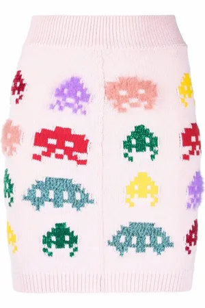 Stella McCartney Rokken, Dames, Veelkleurig, S, Katoen, Roze Gebreide Rok Ss 22