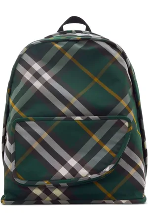 Burberry Tassen, Heren, Veelkleurig, ONE Size, Groene Ivy Geruite Rugzak