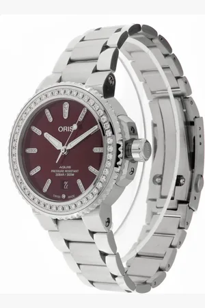 Oris Accessoires, Dames, Grijs, ONE Size, 73377664998-0782205Peb - Aquis Date Diamonds