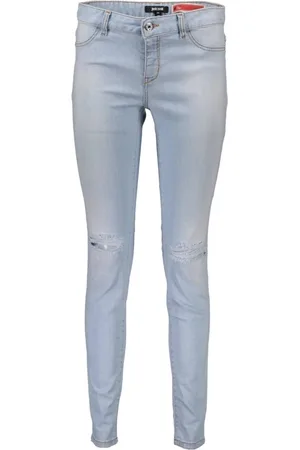 Roberto Cavalli Jeans, Dames, Blauw, W31, Katoen, Faded Worn Cotton Jeans