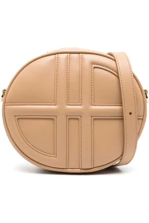 Patou Tassen, Dames, , ONE Size, Leer, Leren Schoudertas Gouden Hardware