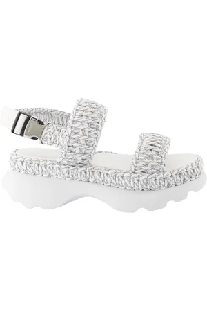 Moncler Schoenen, Dames, Grijs, 38 EU, Polyester, Geweven Belay Sandalen