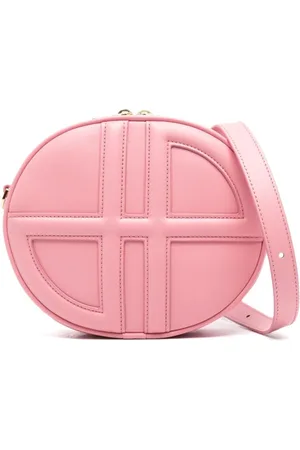Patou Tassen, Dames, Roze, ONE Size, Leer, Roze Leren Schoudertas