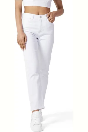 ONLY Jeans, Dames, Wit, W32 L32, Katoen, Stretch Mom Jeans Lente/Zomer Collectie