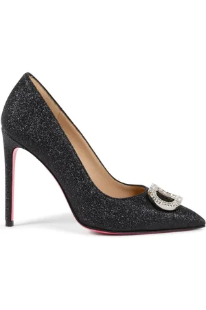 DEE OCLEPPO Schoenen, Dames, Zwart, 38 EU, Glitter Logo Pump