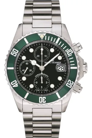 Revue Thommen Accessoires, Heren, Groen, ONE Size, Duiker Chrono Roestvrijstalen Horloge