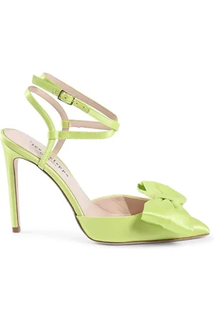 DEE OCLEPPO Schoenen, Dames, Groen, 37 1/2 EU, Satijn, Chique Satijnen Enkelband Stiletto