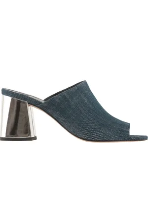 Högl Schoenen, Dames, Blauw, 37 EU, Blauwe Platte Sandalen Joyce Mules