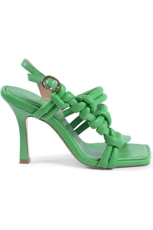 DEE OCLEPPO Schoenen, Dames, Groen, 39 1/2 EU, Leer, Twisted Tubular Sandalen