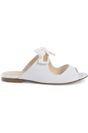 DEE OCLEPPO Schoenen, Dames, Wit, 38 EU, Boog Platte Sandaal voor Vrolijke Wandeling