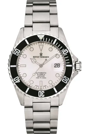 Revue Thommen Accessoires, Heren, Grijs, ONE Size, Duiker Automatisch Zilveren Wijzerplaat Horloge
