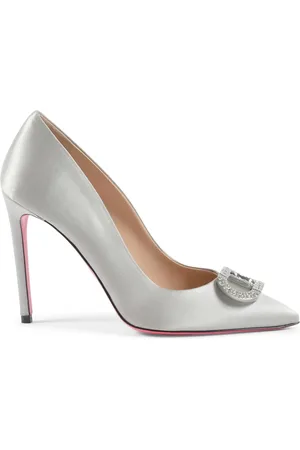 DEE OCLEPPO Schoenen, Dames, Grijs, 39 EU, Satijn, Kristal Satijnen Pomp