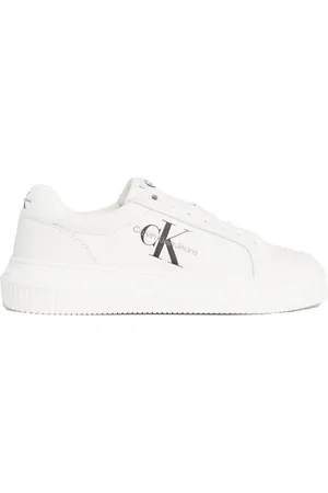Calvin Klein Schoenen, Dames, Wit, 36 EU, Leer, Witte Chunky Sneakers voor Vrouwen