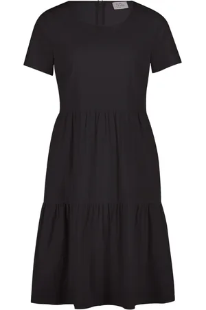 Vera Mont Kleedjes, Dames, Zwart, XL, Leer, Gelaagde Zomerjurk