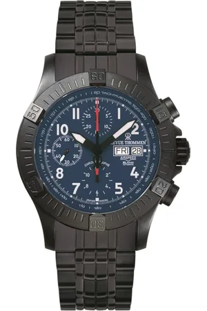 Revue Thommen Accessoires, Heren, Zwart, ONE Size, Automatische Airspeed Xlarge Dag & Datum Horloge