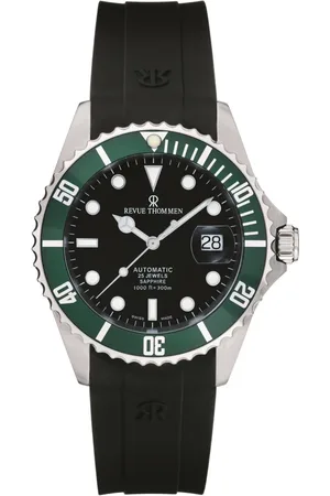 Revue Thommen Accessoires, Heren, Groen, ONE Size, Automatisch Siliconen Horloge Zwart Groen