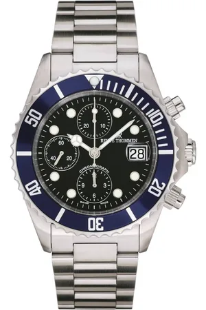 Revue Thommen Accessoires, Heren, Grijs, ONE Size, Diver Chrono Roestvrijstalen Horloge