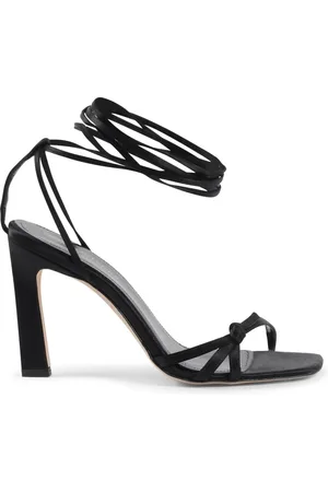 DEE OCLEPPO Schoenen, Dames, Zwart, 37 EU, Satijn, Enkel Lace-Up High Heel Sandal