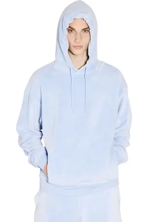 MARTINE ROSE Sweatshirts & Hoodies, Heren, Blauw, S, Katoen, Terry Cloth Hooded Sweatshirt