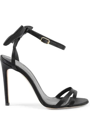 DEE OCLEPPO Schoenen, Dames, Zwart, 37 EU, Satijn, Romantische Bow Satin Sandal