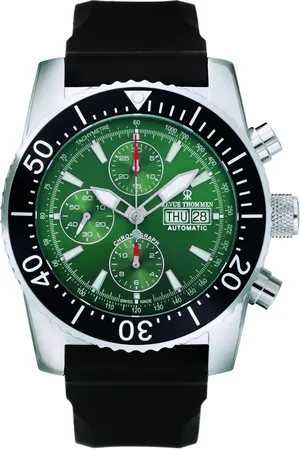 Revue Thommen Accessoires, Heren, Zwart, ONE Size, Duiker Automatisch Chronograaf Horloge Groen