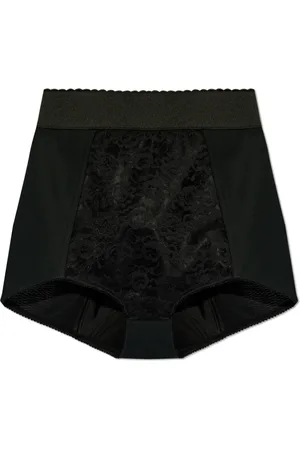 Dolce & Gabbana Ondergoed, Dames, Zwart, 2Xs, Leer, Hoge taille shorts