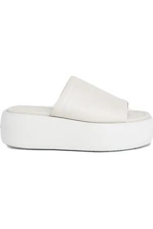 Calvin Klein Schoenen, Dames, , 41 EU, Leer, Flatform Slide Slippers